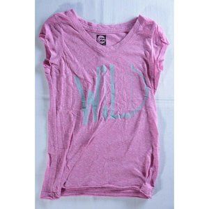 Billabong girls sz XS 6 pink t shirt WILD graphic